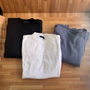 ASOS long sleeve cotton bundle, size large, plain/solid and ramen noodles 3 tops